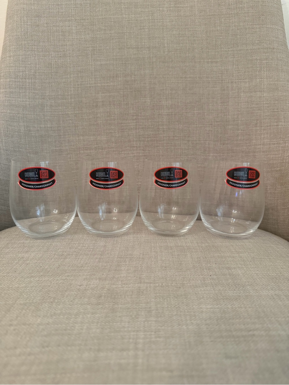 RIEDEL The O Wine Tumbler Viognier / Chardonnay Set of 4 NEW